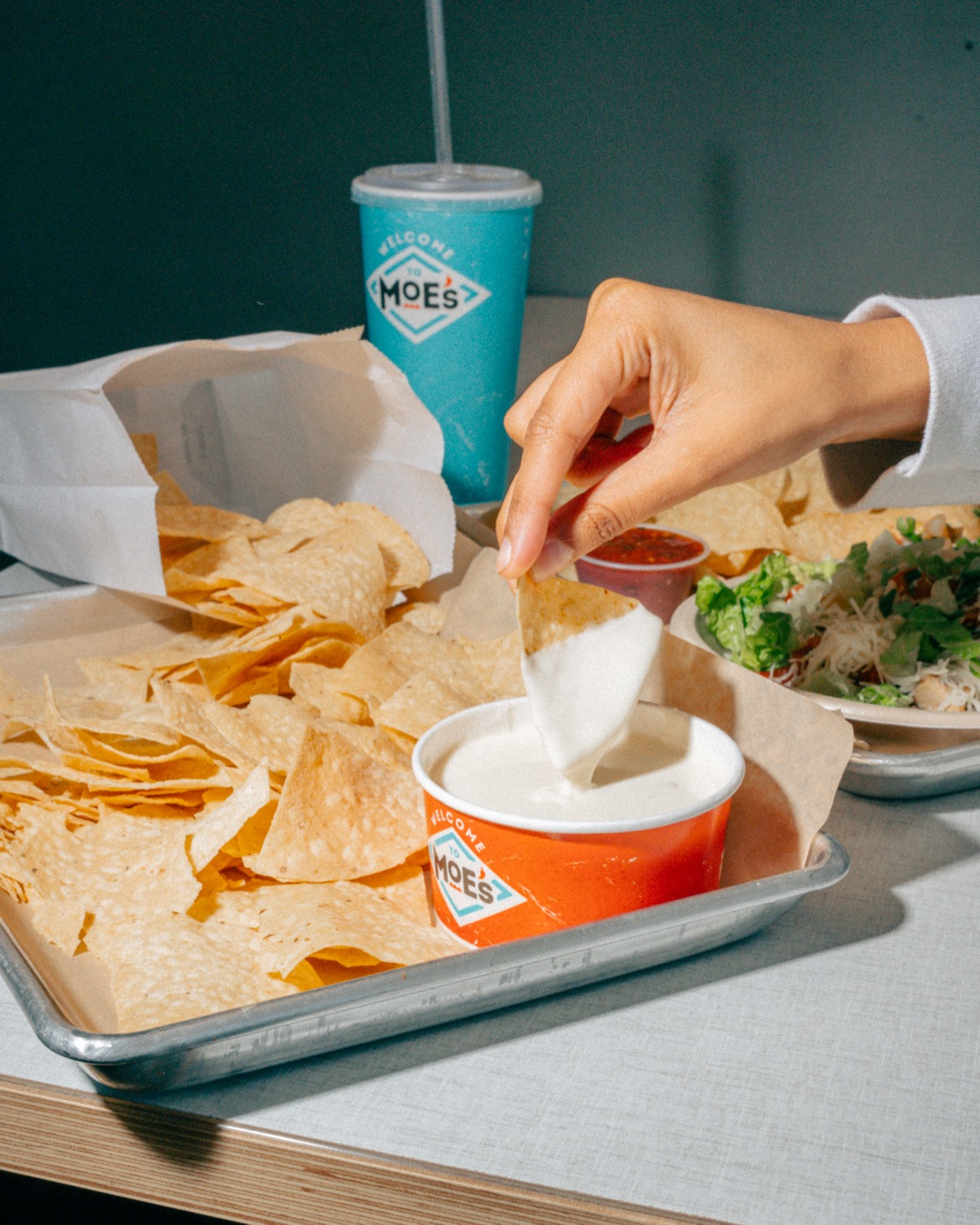 Moe's Fresh Queso and Toppings